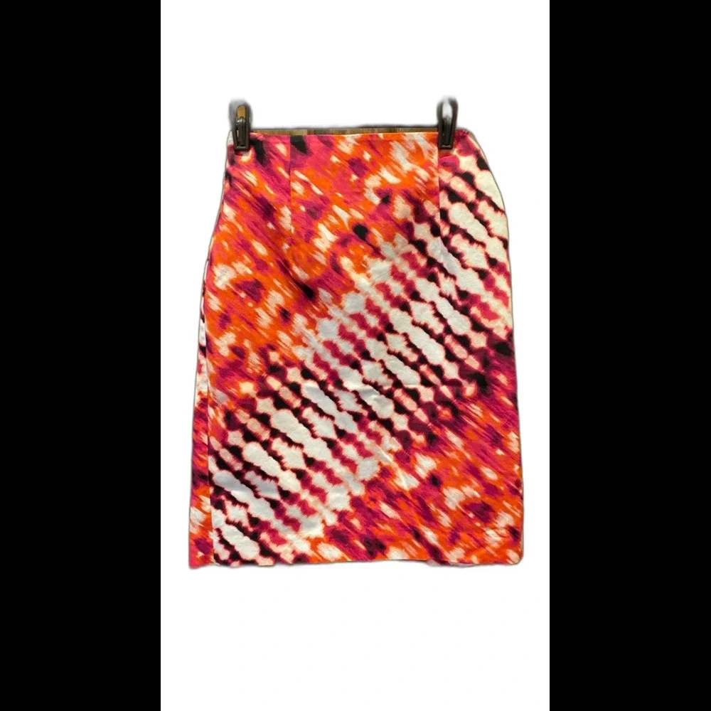 Worthington Pencil Skirt Size 6 Pink‎ Orange  Fitted Zipper Kick Pleat Work Wear